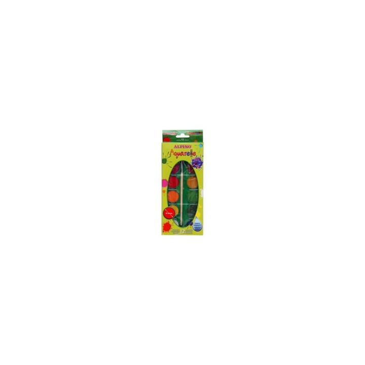 ACUARELAS ALPINO AQUARELLE 12 COLORES INTENSOS Y BRILLANTES PINCEL INCLUIDO AQ000001