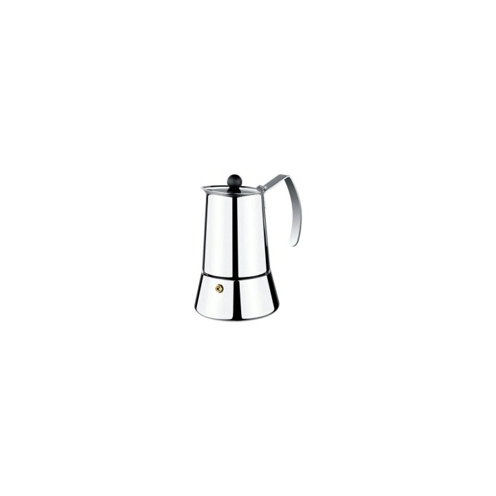 CAFETERA MONIX ETERNA 4 TAZAS MANGO ASAS ACERO INOXIDABLE EXTERIOR BRILLANTE APTO PARA TODO TIPO DE COCINAS M630004