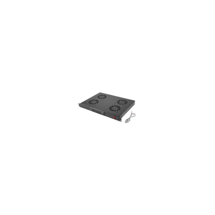 PANEL DE VENTILACION ENRACABLE LANBERG LCD 4 VENTILADORES + TERMOSTATO 1U DISEÍ‘ADO PARA ARMARIOS DE 19P AK-1503-B