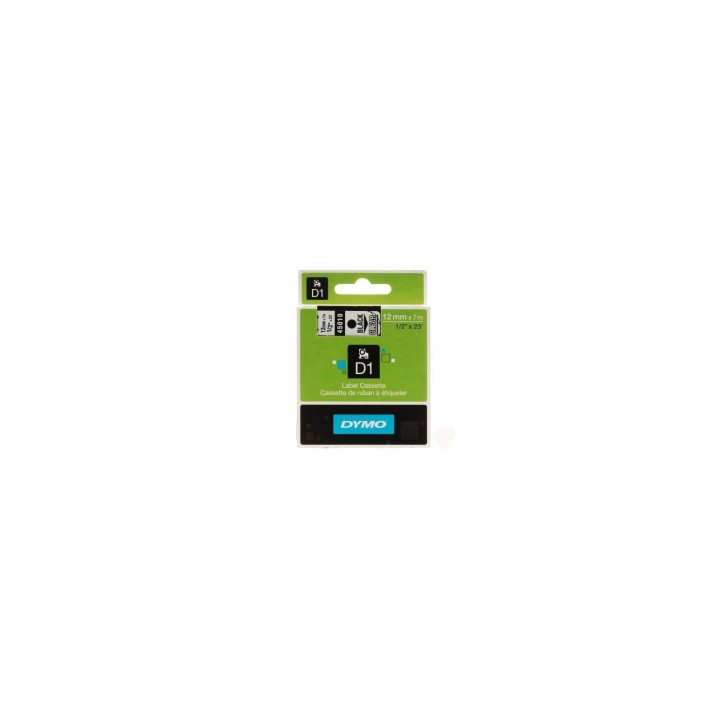 CINTA ROTULADORA AUTOADHESIVA DYMO D1 PARA ROTULADORAS LABEL MANAGER NEGRO SOBRE TRANSPARENTE S0720500
