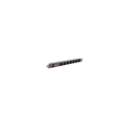 LANBERG PDU-07F-0200-BK UNIDAD DISTRIBUCION ALIMENTACION 16A 7XSCHUKO RACK 1U PARA ARMARIO 19P
