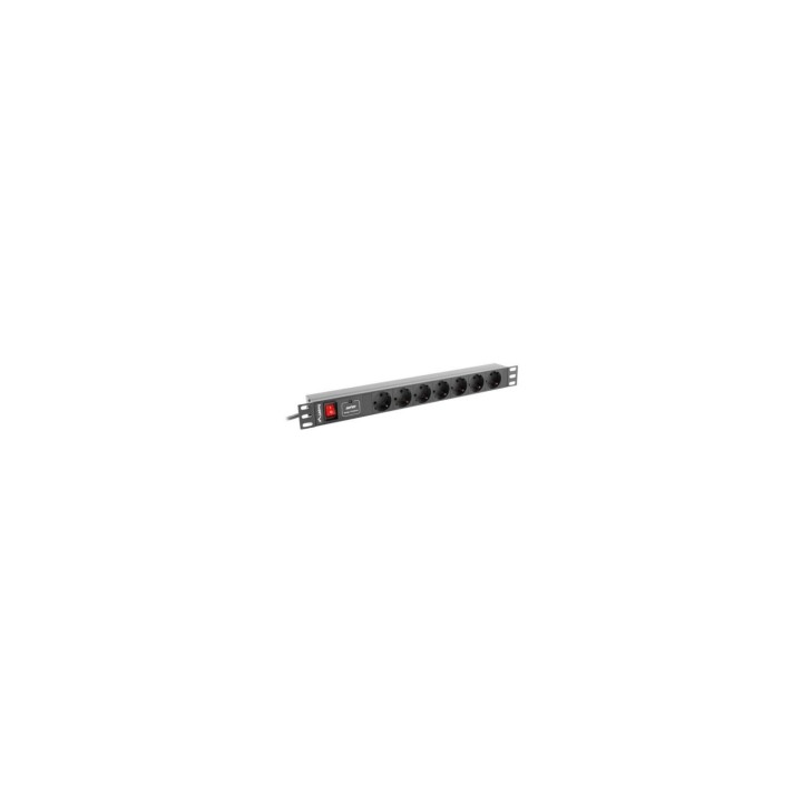 LANBERG PDU-07F-0200-BK UNIDAD DISTRIBUCION ALIMENTACION 16A 7XSCHUKO RACK 1U PARA ARMARIO 19P