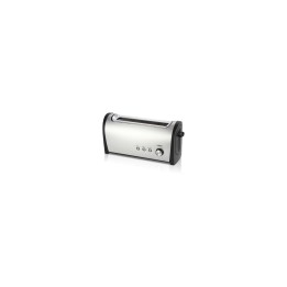 TOSTADOR DE PAN HAEGER DESAYUNO 1000W RECALENTADO DESCONGELADO EXTERIOR ACERO INOX GRIS TO-100.009A
