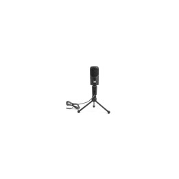 WOXTER MIC STUDIO 50 MICROFONO GRABACION OMNI DIRECCIONAL REGULADOR FRONTAL DE VOLUMEN LUZ LED INDICATIVA DE ESTADO NEGRO