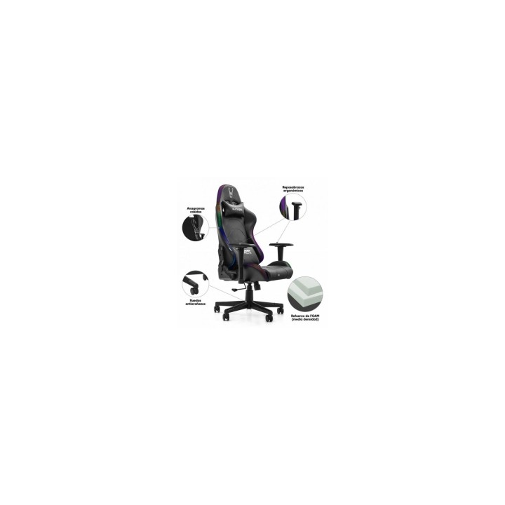 SILLA GAMER WOXTER STINGER STATION ELITE V2.0 PISTON CLASE 3 RESPALDO INCLINABLE 5 RUEDAS LUCES LED APP PARA CAMBIAR COLOR Y