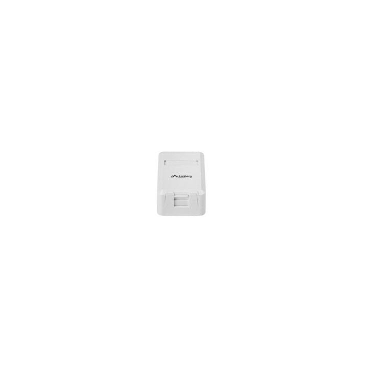 CAJA DE SUPERFICIE LANBERG 1 PUERTO KEYSTONE ENRUTAMIENTO CABLES 180Âº BLANCO OK1-0001-W