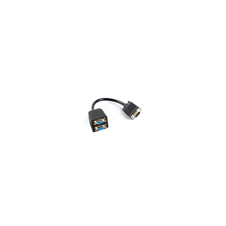 SPLITTER LANBERG VGA MACHO A 2X VGA HEMBRA NEGRO 20CM AD-0020-BK