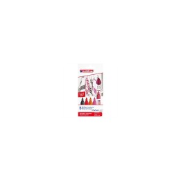 EDDING 4500/5S-999 ESTUCHE 5 MARCADORES TEXTILES PUNTA REDONDA RESISTENTE AL LAVADO TRAZO 2 3MM COLORES CALIDOS 4500/5S-999