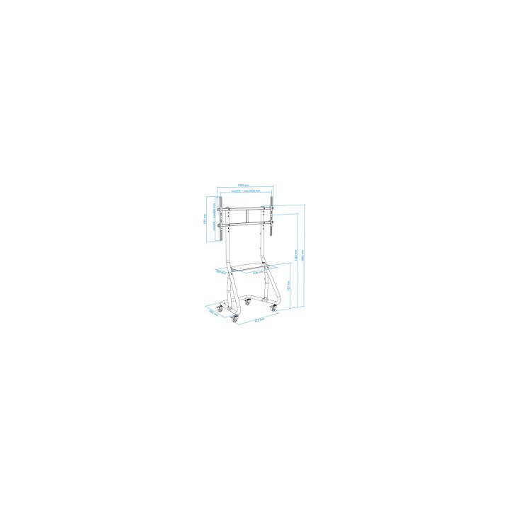 SOPORTE DE SUELO TOOQ CON RUEDAS PARA TV ENTRE 60P Y 105P NEGRO FS20200M-B