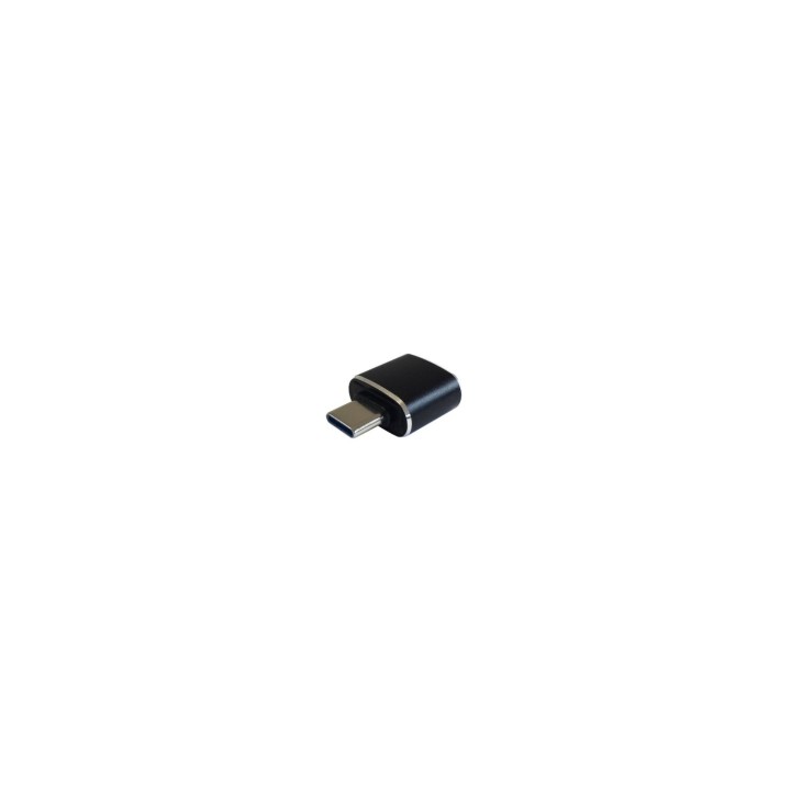 MINI ADAPTADOR AISENS USB 3.1 CONECTORES USB TIPO-C MACHO A USB -A HEMBRA 3A NEGRO A108-0369