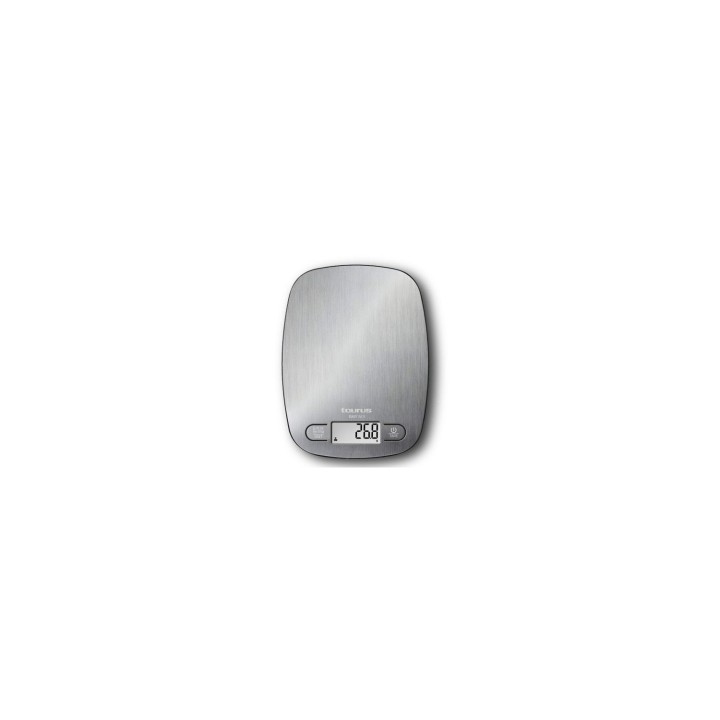 BASCULA DE COCINA TAURUS EASY INOX VISOR RETRO ILUMINADOFUNCION TARA OPCION DE COLGAR EN LA PARED 990719000