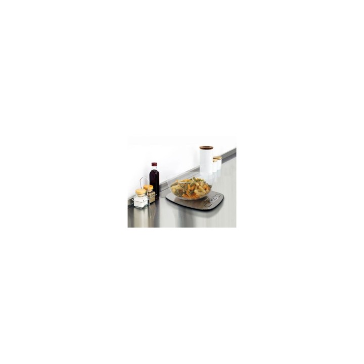 BASCULA DE COCINA TAURUS EASY INOX VISOR RETRO ILUMINADOFUNCION TARA OPCION DE COLGAR EN LA PARED 990719000