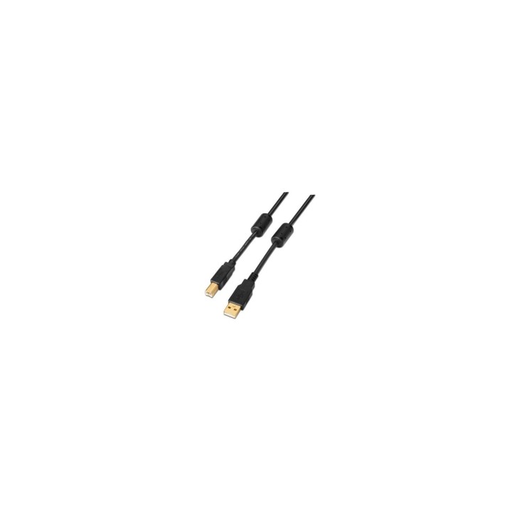 CABLE AISENS USB TIPO-A MACHO A USB TIPO-B MACHO IMPRESORA FERRITA DOBLE APANTALLADO 5M NEGRO A101-0011