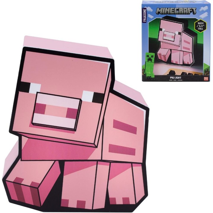 Lampara box Cerdo Minecraft