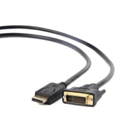 CABLE ADAPTADOR GEMBIRD DISPLAYPORT MACHO A DVI MACHO 1M NEGRO CC-DPM-DVIM-1M
