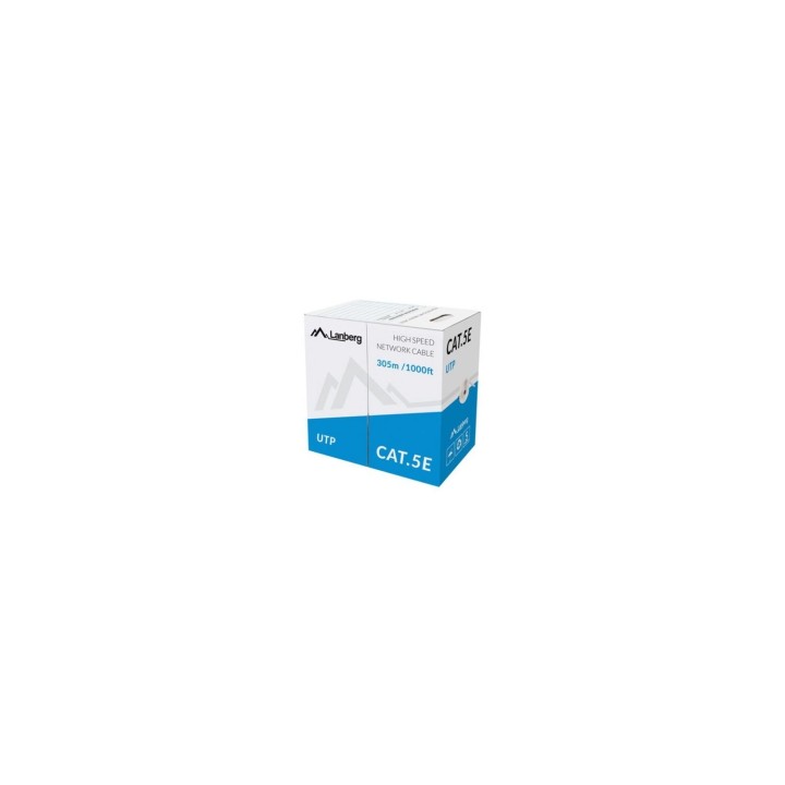 BOBINA DE CABLE LANBERG RJ45 CAT5E UTP AWG24 305M GRIS LCU5-10CC-0305-S