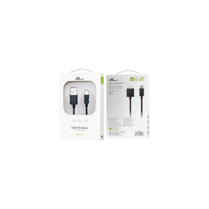 Home Serie Enjoy YCB-01-MB cable USB 1m 2.0 USB A Micro-USB A Negro