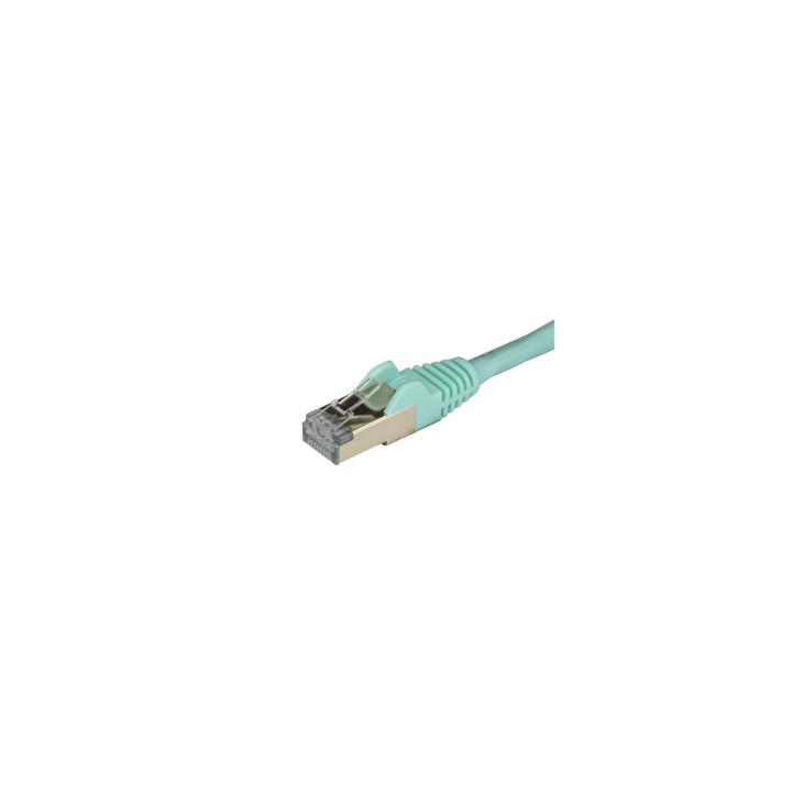 StarTech.com Cable de 7,5m de Red Ethernet Cat6a Aqua sin Enganches con Alambre de Cobre