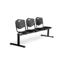 BANCADA POZOHONDO 3 PLAZAS ASIENTO PLASTICO INYECTADO NEGRO B3PINE