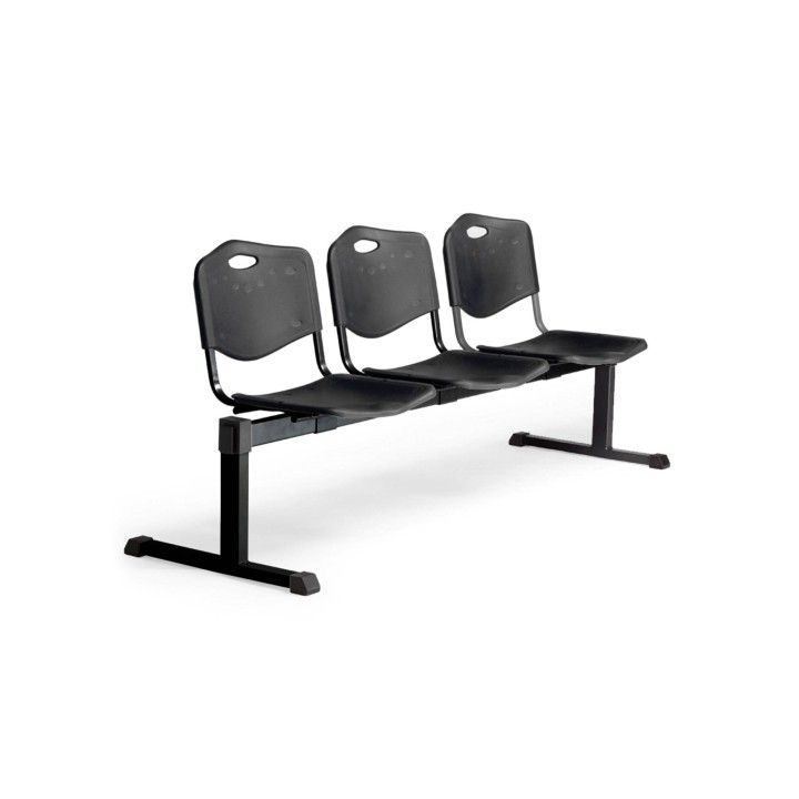 BANCADA POZOHONDO 3 PLAZAS ASIENTO PLASTICO INYECTADO NEGRO B3PINE