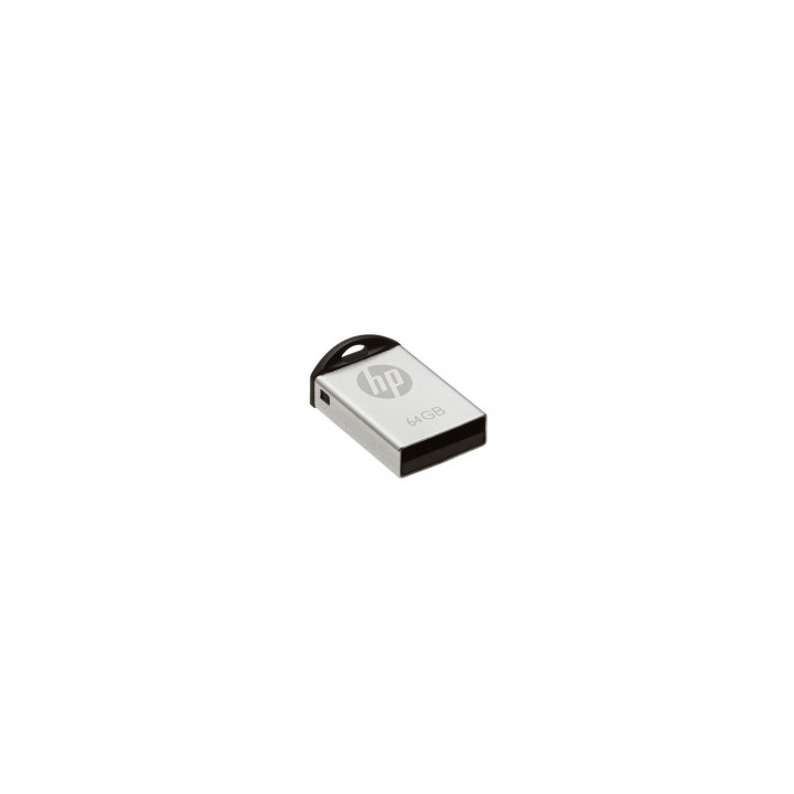 MEMORIA HP V222W USB 2.0 64GB 14MB/S LECTURA METAL PLATA HPFD222W-64P