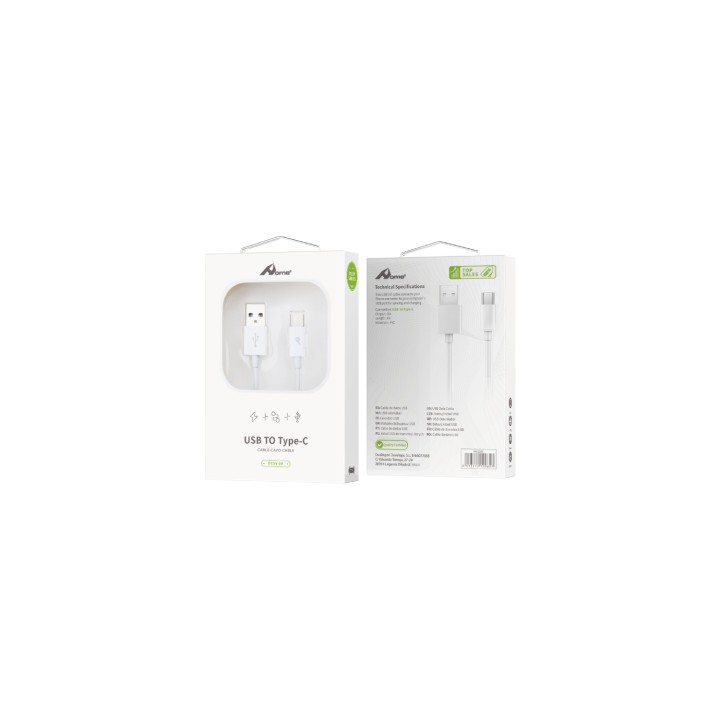 Home Serie Enjoy YCB-01-CW cable USB 1m 2.0 USB A USB C Blanco