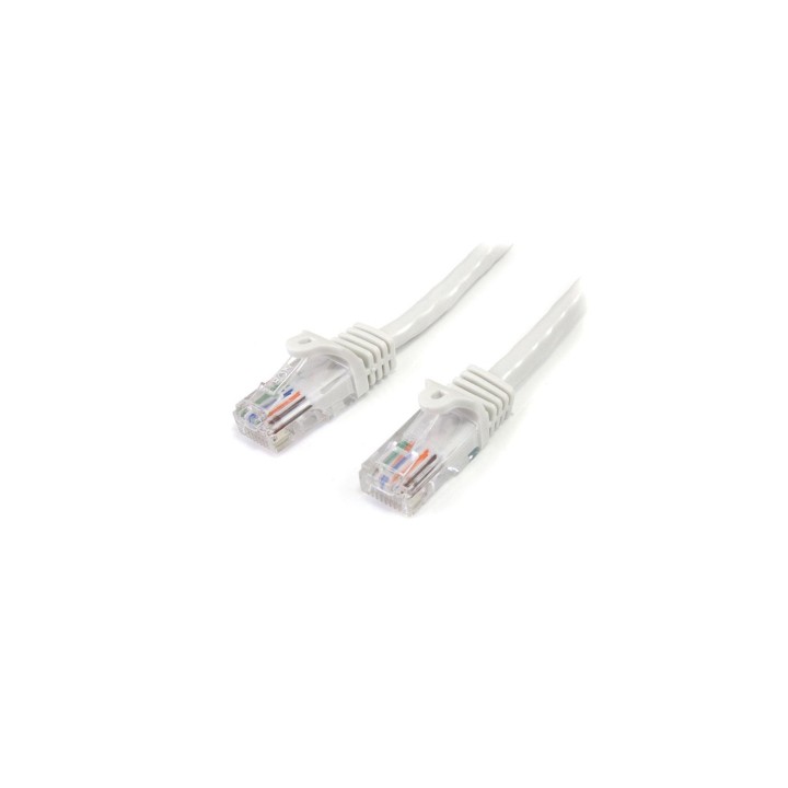 StarTech.com Cable de 3m Blanco de Red Fast Ethernet Cat5e RJ45 sin Enganche - Cable Patch Snagless