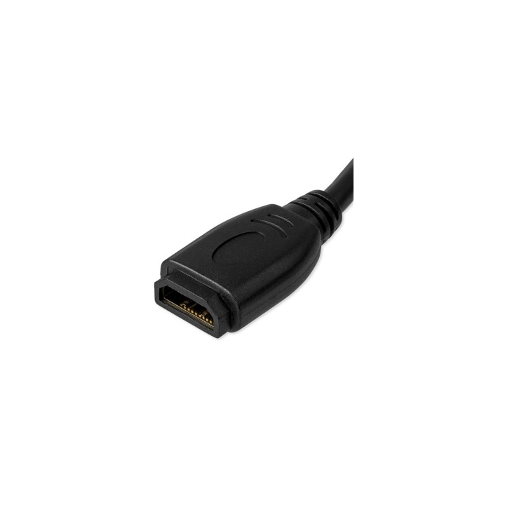 StarTech.com Cable de 15cm de Extensión Alargador HDMI 2.0 de Alta Velocidad - Extensor de Puertos - 4K de 60Hz - Negro