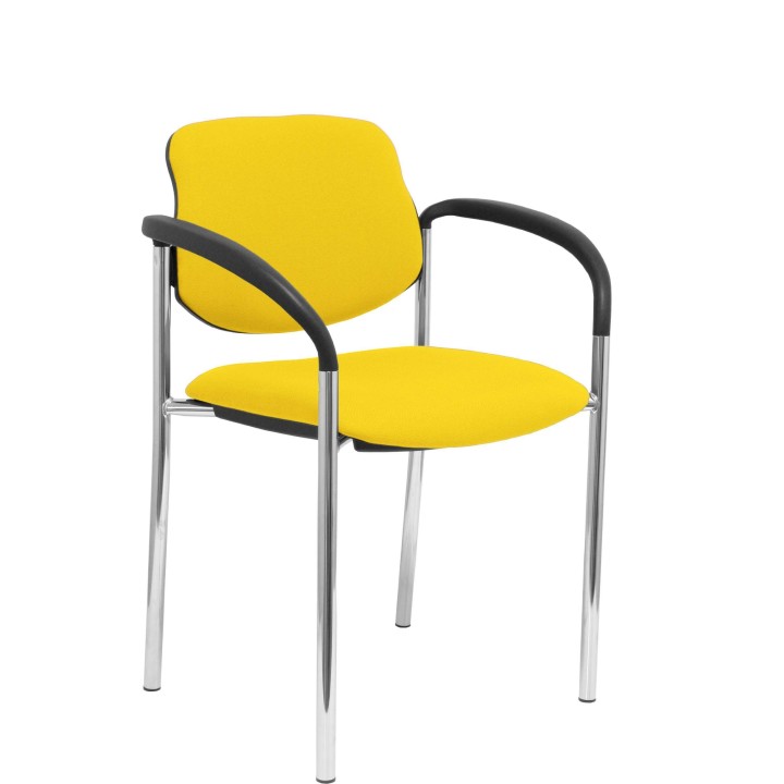 SILLA FIJA VILLALGORDO CHASIS CROMO BRAZOS BALI AMARILLO 27CRBALI100CB