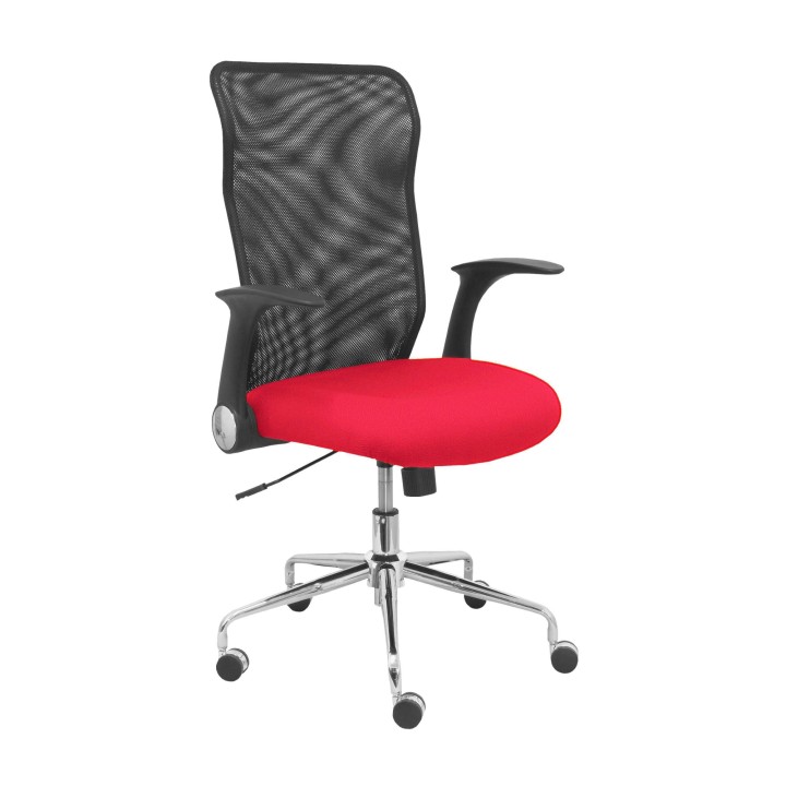 SILLA MINAYA RESPALDO MALLA NEGRO ASIENTO BALI ROJO 4031BALI350