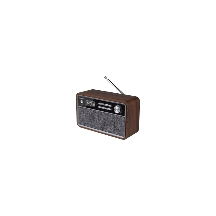 RADIO RETRO SUNSTECH MADERA 2X3W RMS FM BT 4.2 RELOJ Y ALARMA USB SD AUX-IN MP3 MANDO A DISTANCIA MICRO USB CARGA 1800MAH