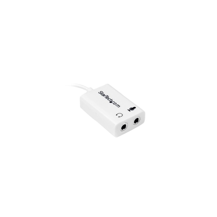 StarTech.com Adaptador de Auriculares con Micrófono Mini Jack 3,5mm Macho 4 pines a Conectores de Auriculares y de Micrófono