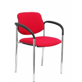 SILLA FIJA VILLALGORDO CHASIS BRAZOS CROMO BALI ROJO 27CRBALI350CB