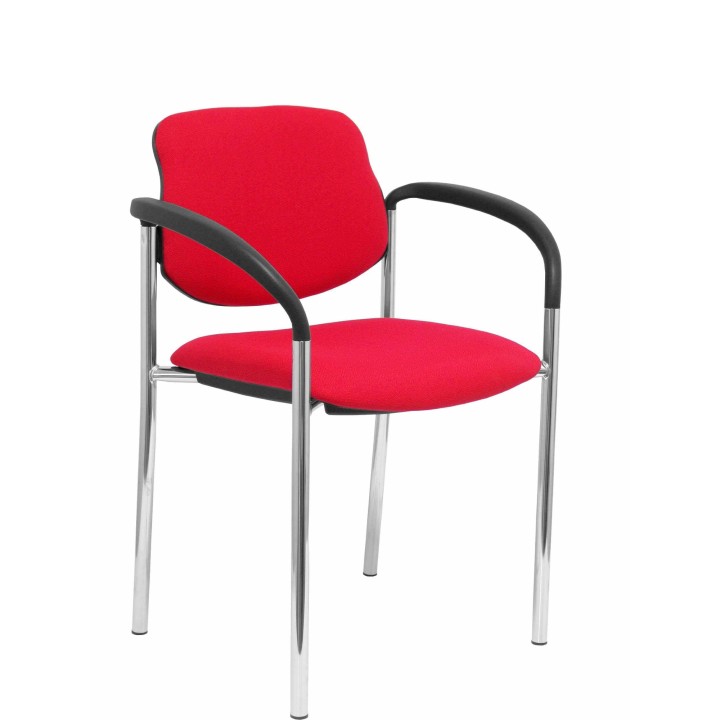 SILLA FIJA VILLALGORDO CHASIS BRAZOS CROMO BALI ROJO 27CRBALI350CB