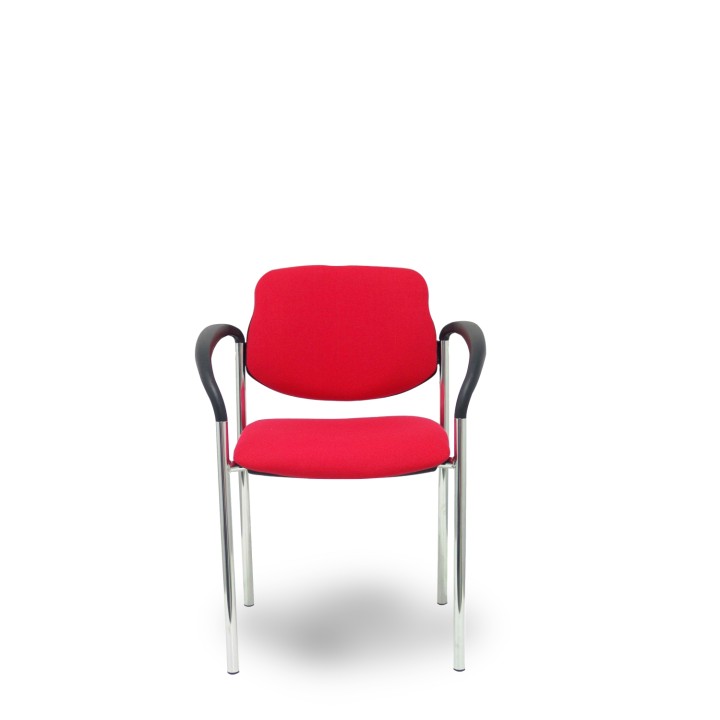 SILLA FIJA VILLALGORDO CHASIS BRAZOS CROMO BALI ROJO 27CRBALI350CB