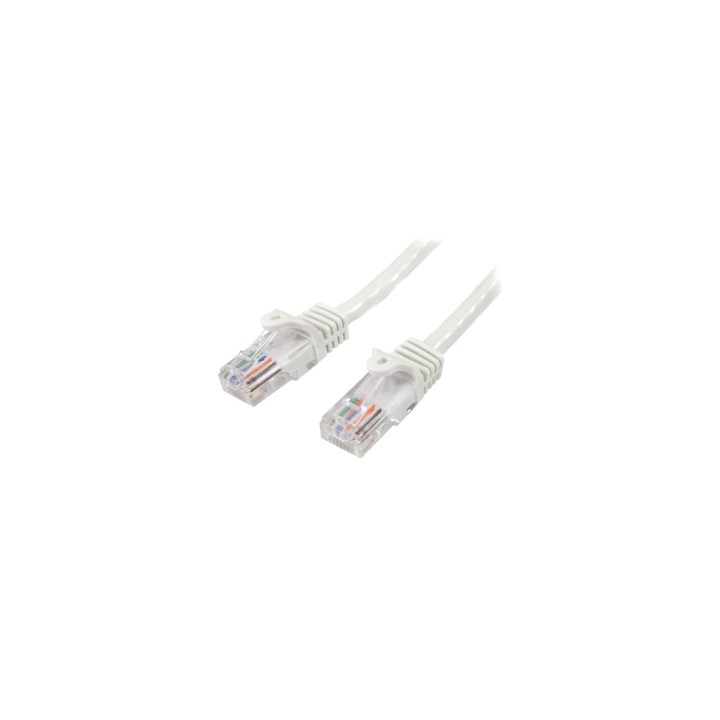 StarTech.com Cable de Red de 0,5m Blanco Cat5e Ethernet RJ45 sin Enganches