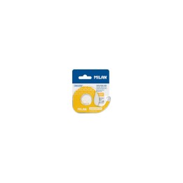 CINTA ADHESIVA DOBLE CARA MILAN EN PORTARROLLOS 15MM X 10M HOJA DE CORTE METALICA DISPENSADOR RECARGABLE AMARILLO BWM10421