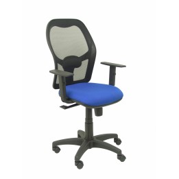 SILLA ALOCEN MALLA NEGRO BRAZOS REGULABLES ASIENTO BALI AZUL 345SNB229B10