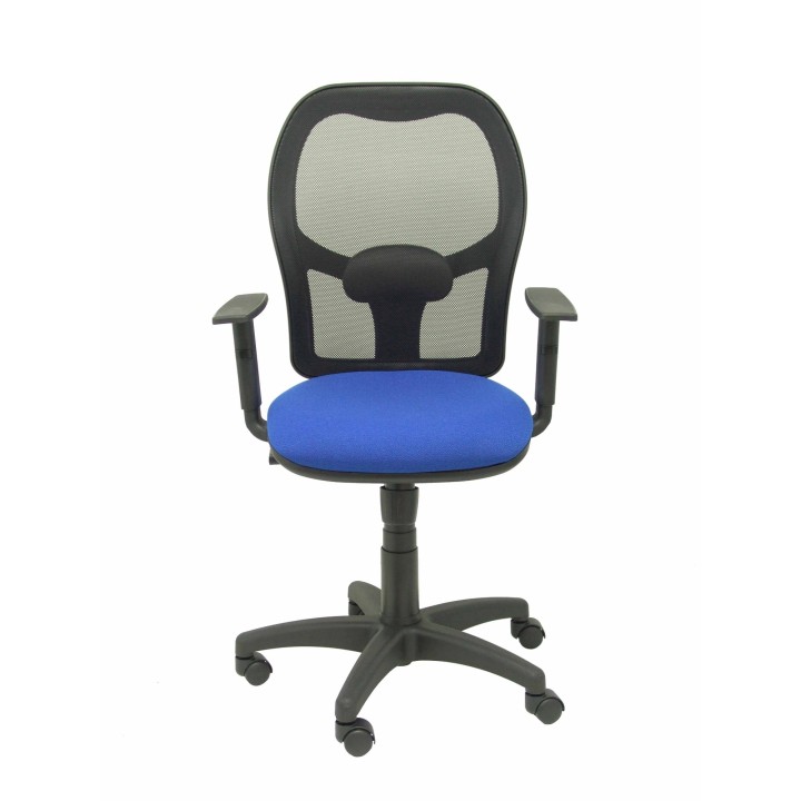 SILLA ALOCEN MALLA NEGRO BRAZOS REGULABLES ASIENTO BALI AZUL 345SNB229B10