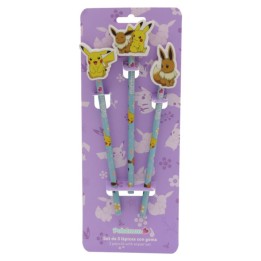 Blister set 3 lapices Flowers Pokemon