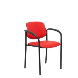 SILLA FIJA VILLALGORDO CHASIS NEGRO BRAZOS SIMILPIEL ROJO 27NSPRJCB