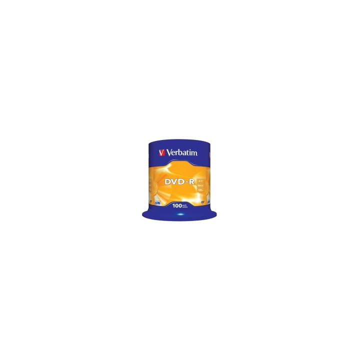 100 UNIDADES DVD-R VERBATIM ADVANCED AZO 16X 4.7GB TARRINA 43549