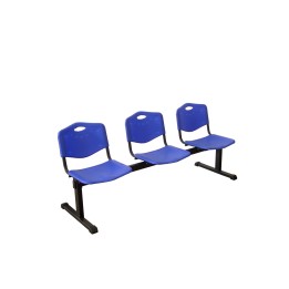 BANCADA POZOHONDO 3 PLAZAS ASIENTO PLASTICO INYECTADO AZUL B3PIAZ