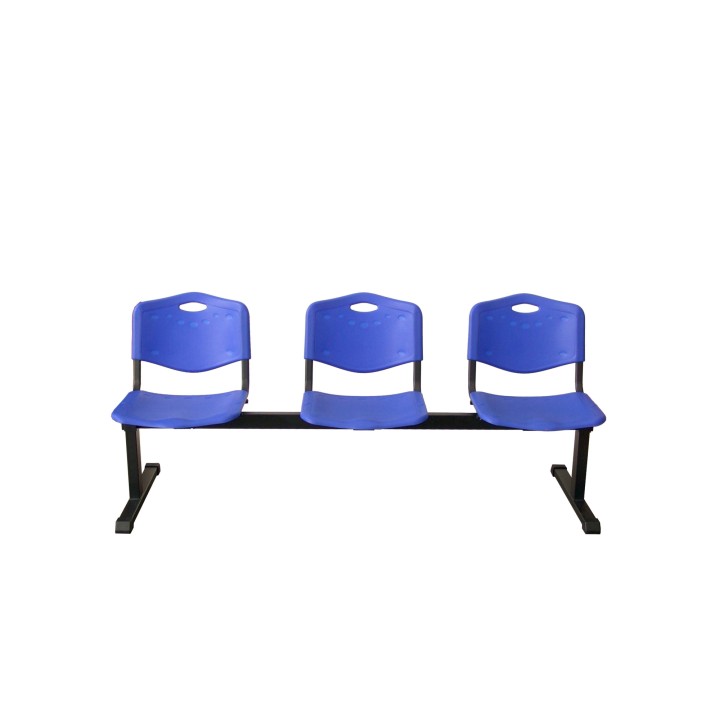 BANCADA POZOHONDO 3 PLAZAS ASIENTO PLASTICO INYECTADO AZUL B3PIAZ