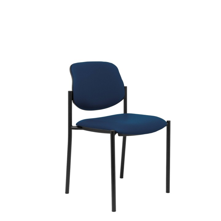 SILLA FIJA VILLALGORDO CHASIS NEGRO SIMILPIEL AZUL MARINO 27NSPAZM