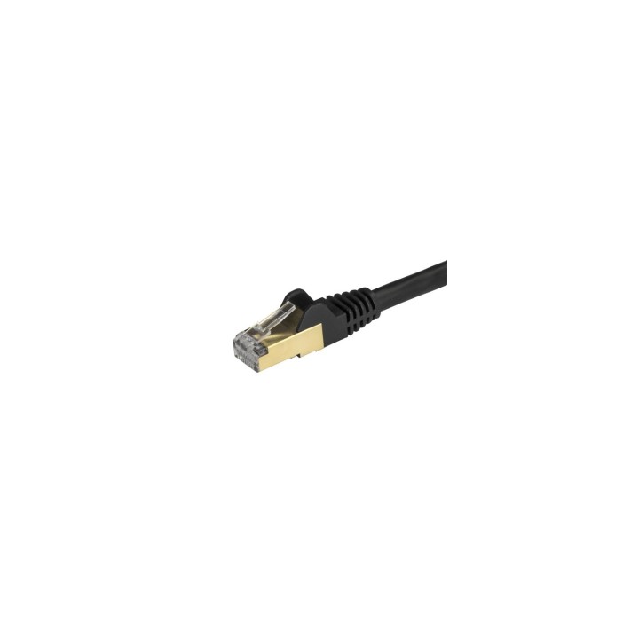 StarTech.com Cable de 1,5m de Red Ethernet Cat6a Negro sin Enganches con Alambre de Cobre