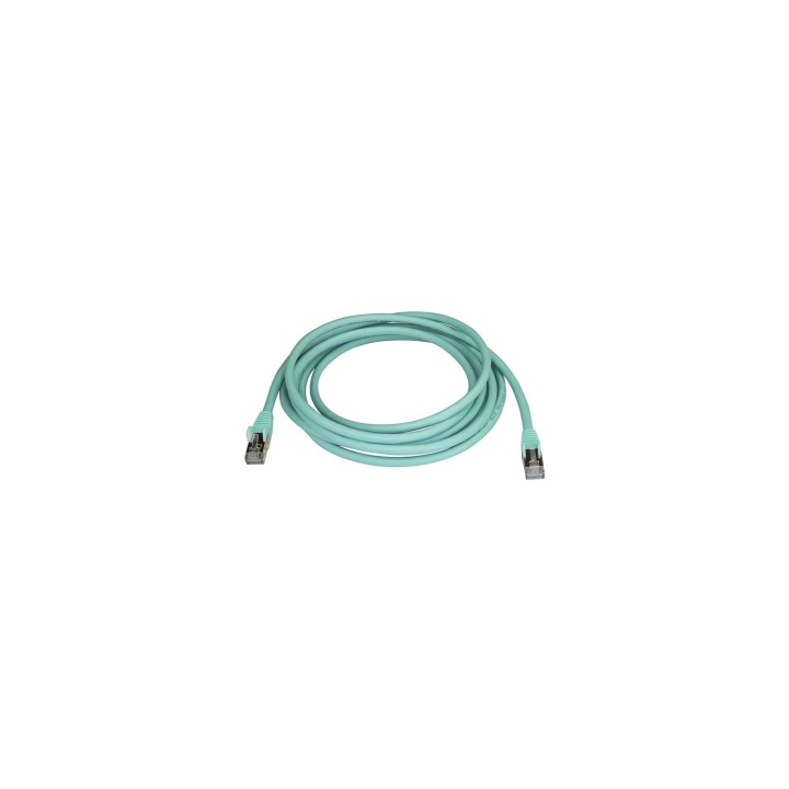 StarTech.com Cable de 3m de Red Ethernet RJ45 Cat6a Blindado STP - Cable sin Enganche Snagless - Aguamarina