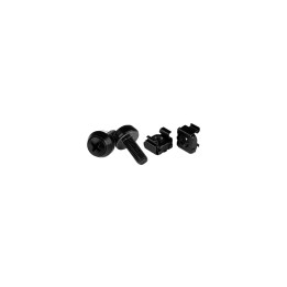 StarTech.com Paquete de 50 Tornillos y Tuercas Enjauladas Cage Nuts M6x12mm - Negro