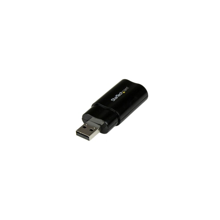 StarTech.com Tarjeta de Sonido Estéreo USB Externa Adaptador Conversor Negro