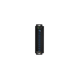 StarTech.com Hub Concentrador Ladrón USB 3.0 de 10 Puertos con Adaptador de Alimentación Externo - con Protección ESD de 350W